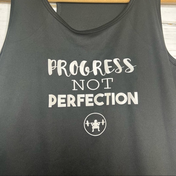 JustStrong Progress not Perfection Black Workout Tank L - Picture 2 of 5